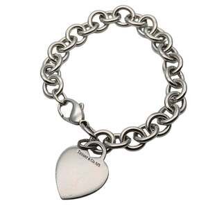 TIFFANY Silver Heart Charm Bracelet